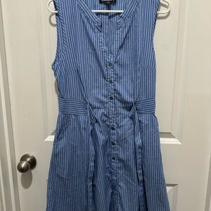Suzanne Betro Blue Striped Button-Down Top